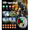 imageLIGE 175quot Super Large AMOLED Round Smart Watches for Men with LED Flashlights Outdoor Military Smartwatch for Android iOS 100 Sports IP68 Waterproof 200 Watch Faces 730mAh Silver Metal StrapTX2F