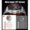 imageLIGE 175quot Super Large AMOLED Round Smart Watches for Men with LED Flashlights Outdoor Military Smartwatch for Android iOS 100 Sports IP68 Waterproof 200 Watch Faces 730mAh Silver Metal StrapTX2F