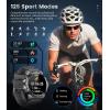 imageLIGE Military Smart Watch for MenAnswerMake Call143quot HD AMOLED Rugged Smartwatch for iPhone Android PhoneFitness WatchBlack Sport Watch with 120 Sport Modes5ATM WaterproofSML6JU