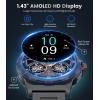 imageLIGE Military Smart Watch for MenAnswerMake Call143quot HD AMOLED Rugged Smartwatch for iPhone Android PhoneFitness WatchBlack Sport Watch with 120 Sport Modes5ATM WaterproofSML6JU