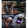 imageLIGE Military Smart Watches for Men Bluetooth Mens Smart Watch 196quot Tactical Smart Watches Fitness Watch with 70SportsHeart RateBlood PressureSleep Waterproof Rugged Smartwatch 3 Straps