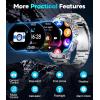 imageLIGE Military Smart Watches for Men2 Bands1000mAh185quot HD Large Screen Smartwatch Flashlight110 Sports ModesIP68 WaterproofSleep Monitor Fitness Tracker Watch for Android iOSSilverEF13F