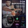 imageLIGE Smart Watch for Men AnswerMake Call 143quot AMOLED Military Smartwatch Heart Rate Blood Oxygen Sleep Monitor Step Counter IP68 Waterproof Outdoor Fitness Tracker for Android iOS 400mAh