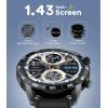 imageLIGE Smart Watch for Men AnswerMake Call 143quot AMOLED Smartwatch for Android iOS Heart Rate Blood Oxygen Sleep Monitor Step Counter IP68 Waterproof 100 Sport Modes Outdoor Fitness Watch 400mAh