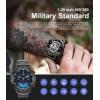 imageLIGE Smart Watches for Men 139quot Military Smartwatch with SpO2 Sleep Monitor Step Counter 247 Heart Rate Tactical Fitness Watch with 100 Sports Modes MakeAnswer Call Metal Band Black
