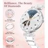 imageLIGE Smart Watches for Women with Diamonds for Android iOS 119quot AMOLED Smartwatch with 247 Heart Rate Sleep Monitor IP68 Waterproof MakeAnswer Call 110 Sport Modes Ceramic Strap Silver