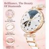 imageLIGE Smart Watches for Women with Diamonds for Android iOS 119quot AMOLED Smartwatch with 247 Heart Rate Sleep Monitor IP68 Waterproof MakeAnswer Call 110 Sport Modes Ceramic Strap Rose Gold