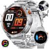 imageLIGE 175quot Super Large AMOLED Round Smart Watches for Men with LED Flashlights Outdoor Military Smartwatch for Android iOS 100 Sports IP68 Waterproof 200 Watch Faces 730mAh Silver Metal StrapTX2F