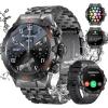 imageLIGE Smart Watch for Men AnswerMake Call 143quot AMOLED Military Smartwatch Heart Rate Blood Oxygen Sleep Monitor Step Counter IP68 Waterproof Outdoor Fitness Tracker for Android iOS 400mAh