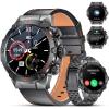imageLIGE Smart Watch for Men Bluetooth CallampampNotification 143quot AMOLED Fitness Tracker StepCalorieSpO2Heart RateSleep Monitor IP68 Waterproof Military Tactical Smartwatch for Android iOS 400mAh