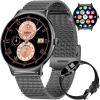imageLIGE Smart Watch for Women2 Bands 143quot HD AMOLED Slim Smartwatch for Android iOSFitness Tracker with 120 Sport ModesIP68 WaterproofSleep MonitorSilverFV12F