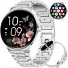 imageLIGE Smart Watch for Women2 Bands 143quot HD AMOLED Slim Smartwatch for Android iOSFitness Tracker with 120 Sport ModesIP68 WaterproofSleep MonitorSilverFV12B