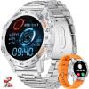 imageLIGE Smart Watches for Men 139quot Military Smartwatch with SpO2 Sleep Monitor Step Counter 247 Heart Rate Tactical Fitness Watch with 100 Sports Modes MakeAnswer Call Metal Band Silver