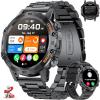 imageLIGE Smart Watches for Men 139quot Military Smartwatch with SpO2 Sleep Monitor Step Counter 247 Heart Rate Tactical Fitness Watch with 100 Sports Modes MakeAnswer Call Metal Band Black