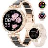 imageLIGE Smart Watches for Women with Diamonds for Android iOS 119quot AMOLED Smartwatch with 247 Heart Rate Sleep Monitor IP68 Waterproof MakeAnswer Call 110 Sport Modes Ceramic Strap GoldampampBlack