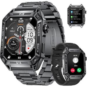 imageLIGE 2024 Smart Watch for Men Bluetooth CallampampNotification 191quot IPS Screen 380mAh Fitness Watch StepCalorieSpO2Heart RateSleep Moniter IP67 Waterproof Military Smartwatch for Android iOS