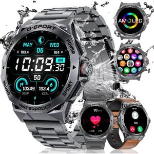 imageLIGE Military Smart Watch for MenDialampampAnswers143quot Always on Display Smartwatch for Android iOS with 400mAH120 Sports ModesHeart RateBlood Pressure TrackerMultifunction Smart Watch Space Grey