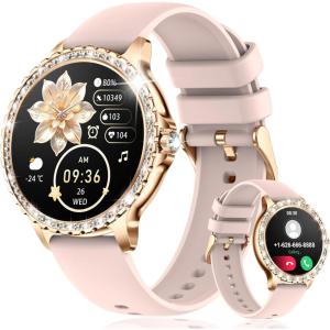 imageSmart Watches for Women132quot HD Fitness Tracker Watch with AnswerMake CallAI Voice ControlHeart RateCaloriesSpO2 Monitor 100 Sport Modes Ladies Silver Smart Watch for Android iOS 2 StrapsPink Silicone StrapBW1845H
