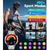 imageLIGE Military Smart Watches for Men3 Bands1000mAh185 HD Large Screen Smartwatch Flashlight110 Sports ModesIP68 WaterproofSleep Monitor Fitness Tracker Watch for Android iOSJet BlackEF13FA