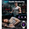 imageLIGE Military Smart Watches for Men3 Bands1000mAh185 HD Large Screen Smartwatch Flashlight110 Sports ModesIP68 WaterproofSleep Monitor Fitness Tracker Watch for Android iOSJet BlackEF13FA