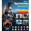 imageLIGE Military Smart Watches for Men3 Bands1000mAh185 HD Large Screen Smartwatch Flashlight110 Sports ModesIP68 WaterproofSleep Monitor Fitness Tracker Watch for Android iOSJet BlackEF13B