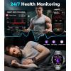 imageLIGE Military Smart Watches for Men3 Bands1000mAh185 HD Large Screen Smartwatch Flashlight110 Sports ModesIP68 WaterproofSleep Monitor Fitness Tracker Watch for Android iOSJet BlackEF13E