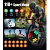 imageLIGE Military Smart Watches for Men3 Bands1000mAh185 HD Large Screen Smartwatch Flashlight110 Sports ModesIP68 WaterproofSleep Monitor Fitness Tracker Watch for Android iOSJet BlackTX2A1