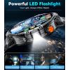 imageLIGE Military Smart Watches for Men3 Bands1000mAh185 HD Large Screen Smartwatch Flashlight110 Sports ModesIP68 WaterproofSleep Monitor Fitness Tracker Watch for Android iOSJet BlackEF13E