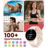 imageLIGE Smart Watch for Women 143 AMOLED Screen Smartwatch with AnswerMake Call for iPhoneAndroidSamsungFitness Tracker with 120 Sport Modes SleepHealth Monitor IP68 Waterproof2 BandsSilverSilber Mesh  Aprikose Silikon