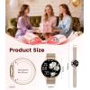 imageLIGE Smart Watch for Women 143 AMOLED Screen Smartwatch with AnswerMake Call for iPhoneAndroidSamsungFitness Tracker with 120 Sport Modes SleepHealth Monitor IP68 Waterproof2 BandsSilverGold Mesh  Aprikose Silikon