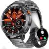 imageLIGE Military Smart Watches for Men3 Bands1000mAh185 HD Large Screen Smartwatch Flashlight110 Sports ModesIP68 WaterproofSleep Monitor Fitness Tracker Watch for Android iOSJet BlackTX2A1