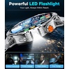 image:imageLIGE Military Smart Watches for Men2 Bands1000mAh185 HD Large Screen Smartwatch Flashlight110 Sports ModesIP68 WaterproofSleep Monitor Fitness Tracker Watch for Android iOSMatte BlackEF13FA