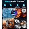 image:imageLIGE Military Smart Watches for Men2 Bands1000mAh185 HD Large Screen Smartwatch Flashlight110 Sports ModesIP68 WaterproofSleep Monitor Fitness Tracker Watch for Android iOSMatte BlackEF13E