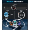 image:imageLIGE Military Smart Watches for Men2 Bands1000mAh185 HD Large Screen Smartwatch Flashlight110 Sports ModesIP68 WaterproofSleep Monitor Fitness Tracker Watch for Android iOSMatte BlackEF13FA