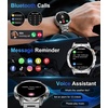 image:imageLIGE Military Smart Watches for Men Smartwatch with 730mAh162 AMOLED ScreenFlashlightHeart RateSleepCalling110 Sports Mode Rugged Mens Fitness Tracker Watch for Android iOSBlacksilver