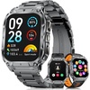 image:imageLIGE Military Smart Watch for Men3 Bands1000mAh2 HD Large Screen Smartwatch Flashlight110 Sports Modes Fitness Tracker Watch for Android iOSBlackblack