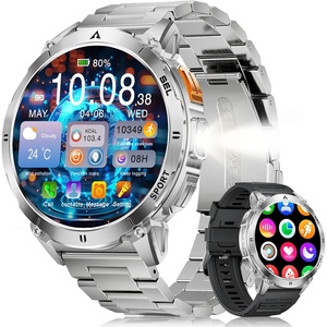 image:imageLIGE Military Smart Watches for Men Smartwatch with 730mAh162 AMOLED ScreenFlashlightHeart RateSleepCalling110 Sports Mode Rugged Mens Fitness Tracker Watch for Android iOSBlacksilver